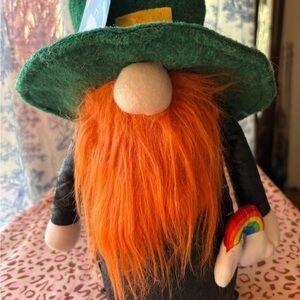 St. Patrick's Plush Gnome with Orange Beard & Green Hat